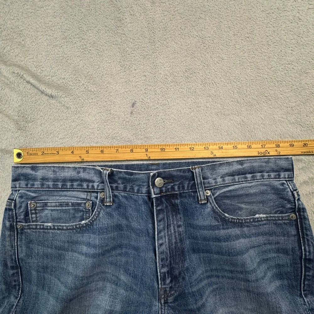 J Crew 770 Straight Fit Jeans Mens Tag Size W36 L32 Blue Kaihara Denim EUC‎ - Picture 10 of 11